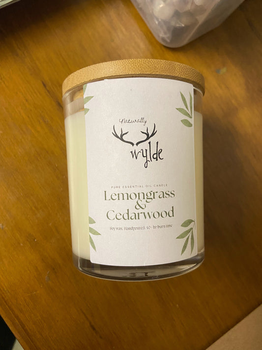 Lemongrass and Cedarwood Candle - Pure Essential Oils image 0
