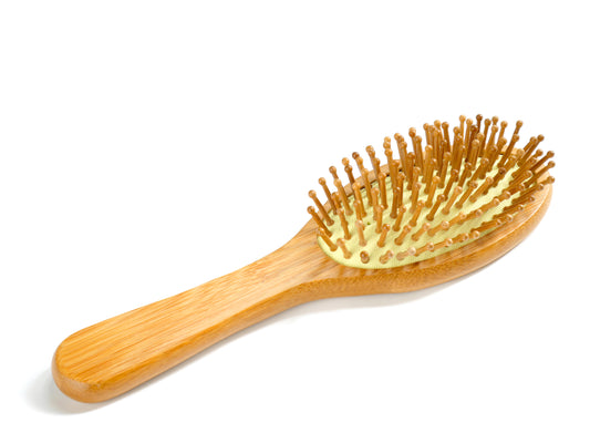 Oval Bamboo Wooden Paddle Hairbrush image 0